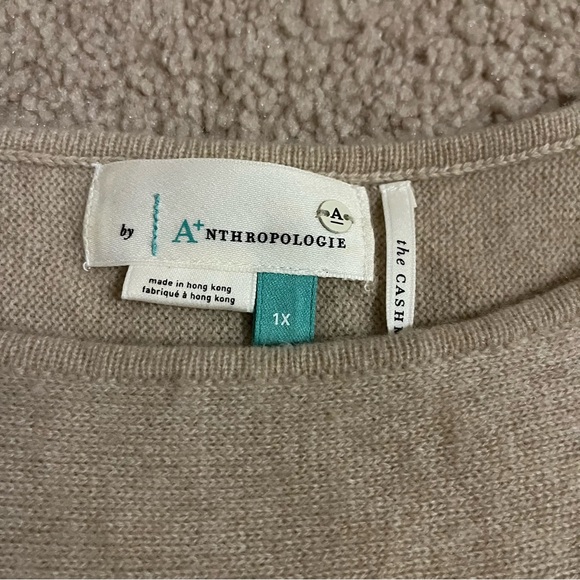 By Anthropologie 100% cashmere batwing sweater. 1X - Picture 3 of 14